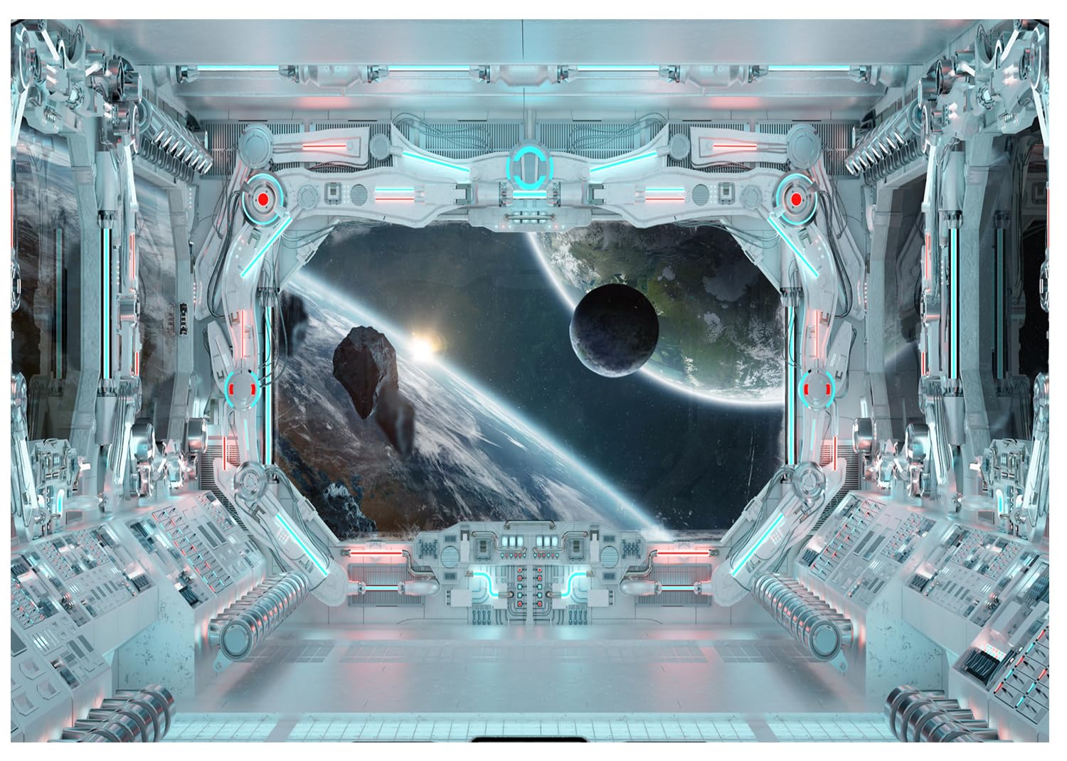 Amazon | 7x5フィート 宇宙船 インテリア 背景 未来的な宇宙